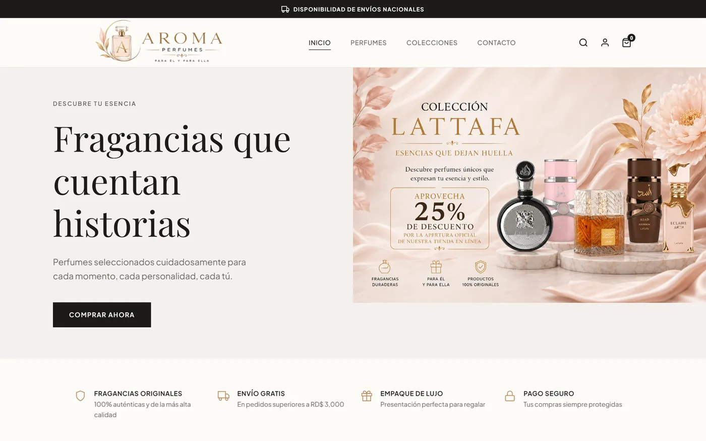 Aroma Perfumes, funcionando